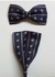 Smartlook Men's Bow-Tie With Pocket Filler- Dark-navy Blue/ White & Red Striped