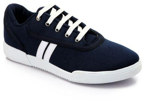Roadwalker Textile Lace Up Fashionable Sneakers - Navy Blue