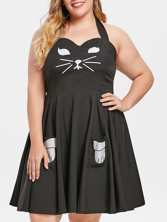 القط تأثيري زائد حجم فستان ميداس