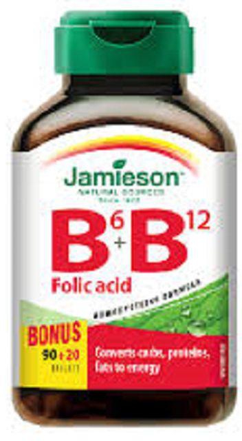 Jamieson B6 B12 Folic Acid 90s plus 20