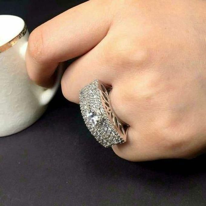 3Diamonds خاتم توينز للسيدات مطلي بلاتين من ثري دايموند