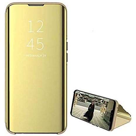 Clear View Standing Protective Case Cover Flip For Samsung Galaxy S10 Lite - Gold