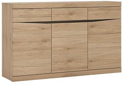Furniture To Go | Kensington, Wood, Medium Oak, Wide 3 Door 3 Drawer Sideboard