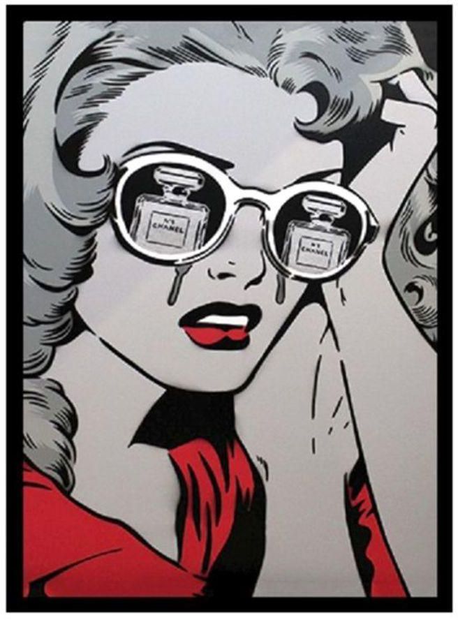 Spoil Your Wall Pop Art Wall Poster With Frame Grey/Red/White 40x55cm