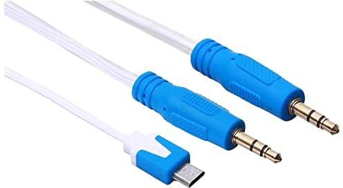 AUX to Micro USB Cable - (Blue)