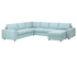 VIMLE Cover for corner sofa, 5-seat - with chaise longue with wide armrests/Saxemara light blue