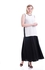 Solid Color Waist Belt Fastening Maxi Skirt - Size: XL (Black)