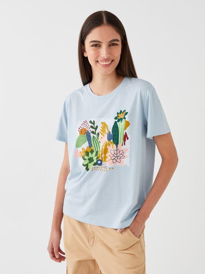 LC Waikiki Crew Neck Printed Short Sleeve Women's T-shirt
