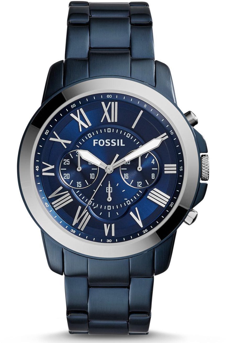 Fossil Men Grant Chronograph Stainless Steel Watch FS5230 (Blue Dial)