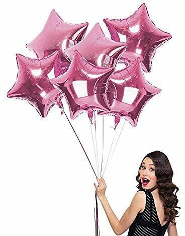 GrandShop 50808 Star Shape 18&quot; Inch Foil Balloons - Baby Pink (Pack of 5)