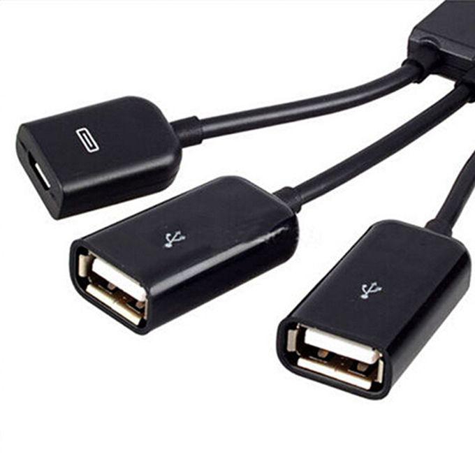 Generic 3in1 Micro USB Type To 2 OTG 3 Port HUB
