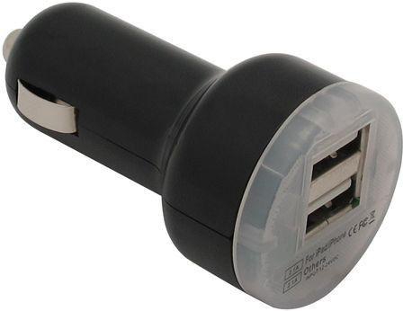 Dual 2 port USB 2.0 Car charger 1A/2.1A for iPad iPhone 4s Iphone 5 HTC Samsung black
