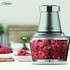Clikon 2 Litre Electric Food Chopper/Meat Processor with Garlic Skin Peeler Attachment, 2 Speed Setting, Detachable Stainless Steel Quad Blades, 350 Watts, 2 Year Warranty, Silver