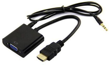 Generic HDMI To VGA Converter Cable With Audio Port Power - Black
