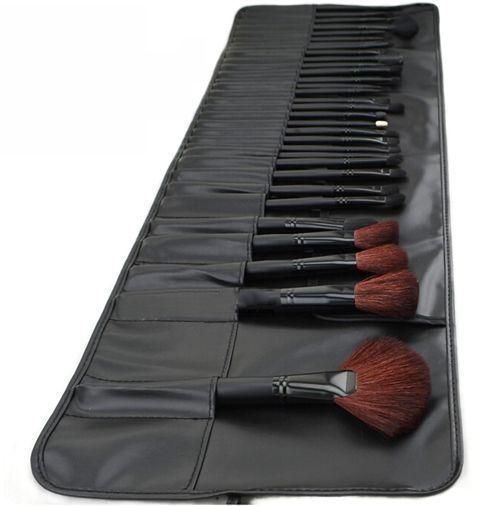Leather Case Black Kit Msq Makeup Brushes 32 pcs Cosmetic Facial Tools Set PU Leather Case /Black