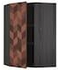 METOD Corner wall cabinet with shelves, white Hasslarp/brown patterned, 68x100 cm - IKEA