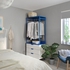 PLATSA Open wardrobe with 3 drawers - white Fonnes/blue 80x42x191 cm