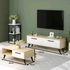 Get TV unit with center table, MDF wood - white beige with best offers | Raneen.com