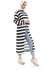 Kady Striped Cotton Long Tunic Top With Front Slit - Navy Blue & White