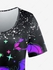 Plus Size Halloween Short Sleeve Ombre Bats Print T-shirt - 5x | Us 30-32