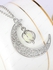 Noctilucence Crystal Moon Chain Alloy Pendant Necklace