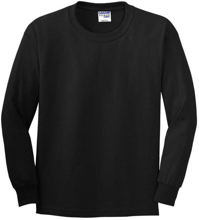 Danami Plain Long Sleeve T-Shirt- Black