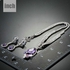 Purple Elegant Swiss Cubic Zirconia Water Drop Pendant Necklace Earrings Jewelry Set