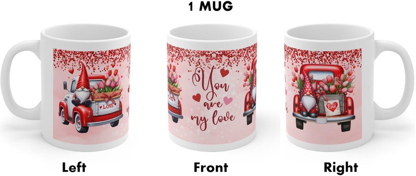 Valentine's Day Printed Mug مج مطبوع لعيد الحب , مج سيراميك