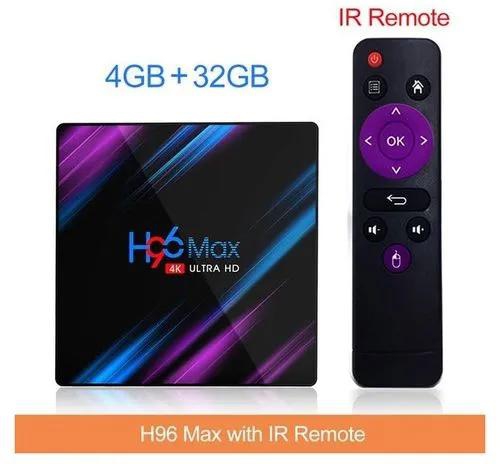 H96 Max 4K 64-bit Android TV Box 4GB RAM, 32GB ROM Black