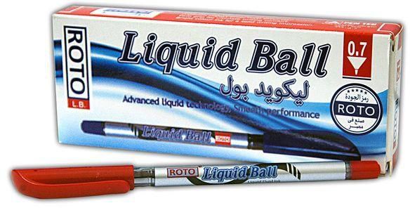 Roto Liquid Ball Pen - Red – 12 Pcs