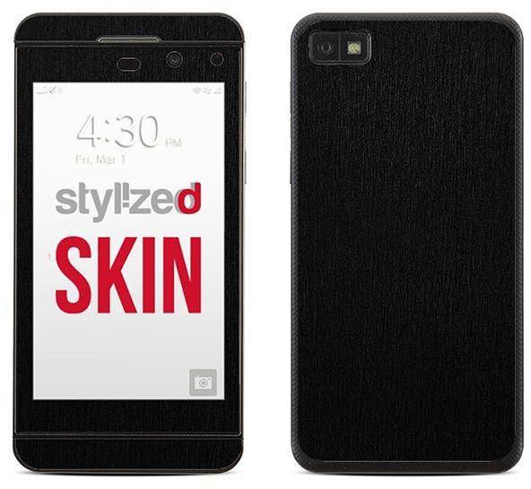 Stylizedd Premium Vinyl Skin Decal Body Wrap For Blackberry Z10 - Brushed Black Metallic