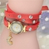 Female Fashion Watch Red Leather