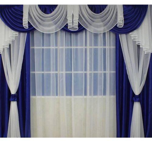 New House 8-8 Voile Curtain + Veils +1 Pair Curtain - 3 Pieces