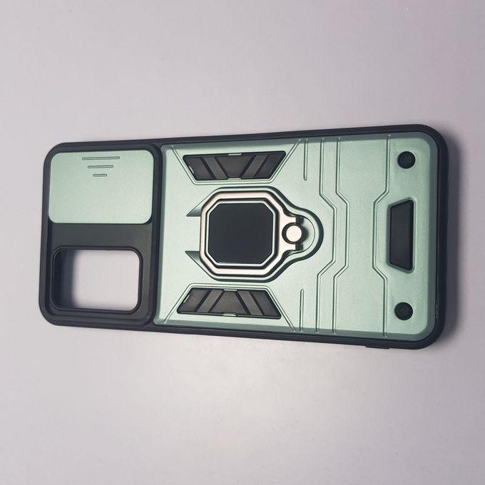 Back Cover With Metal Ring For OPPO A16 Anti-shock Case With Camera Shild-LIGHT GREEN