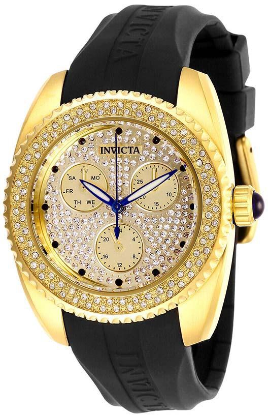 Invicta 28485 Women’s Angel 28485 Quartz Chronograph Pave, Gold Dial Watch