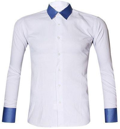 Levi Gardin Men's Unique Long Sleeve Shirt - Blue/White
