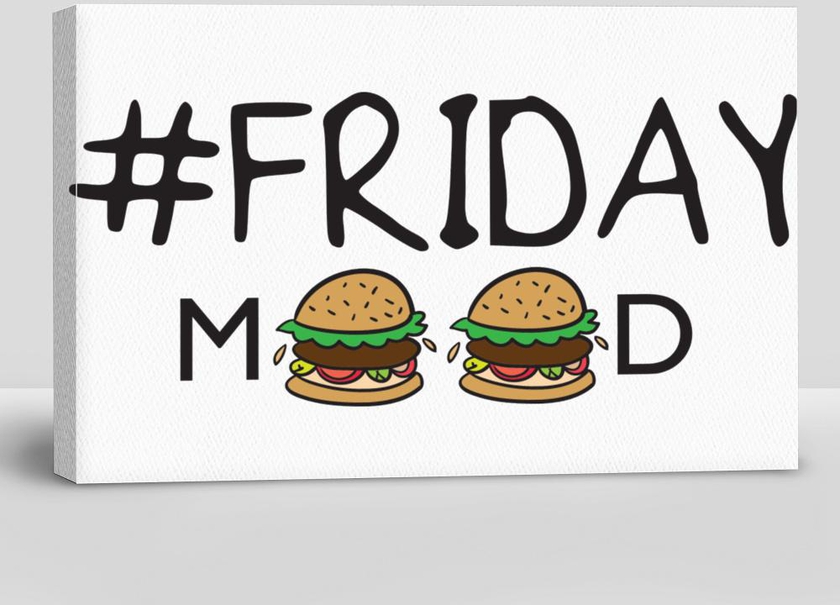 Friday Mood Concept With Text and Burger Drawings
