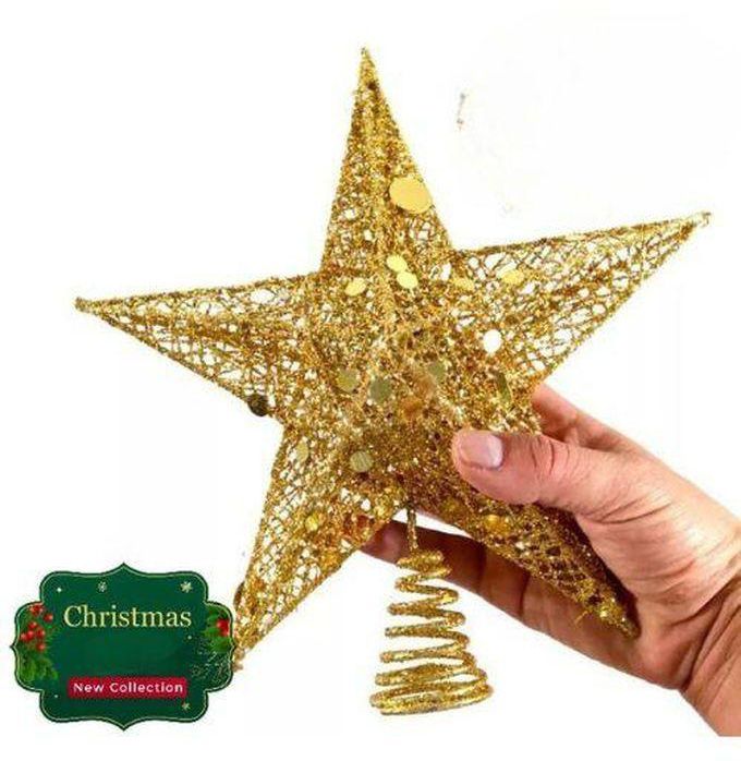 Bronze Metal Star For Decorate The Christmas Tree - Gold