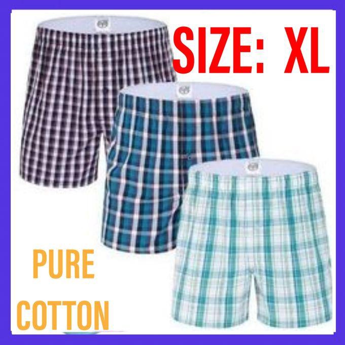 Fashion 3 Pieces Of Quality Cotton Men's Checked Boxer Short SIZE XL