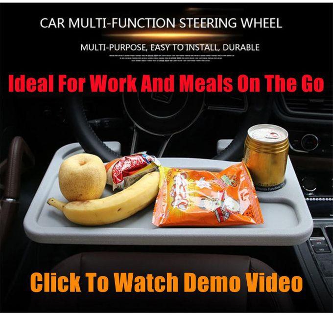 Portable Steering Wheel Desk Tray-White