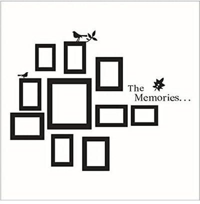 The Memories Picture Frame Diy Pvc Wall Stickers Home Living Room/Sofa Background Adhesive Decoration Wall Papers Decals Black 60x90cm