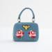 Applique Detail Crossbody Bag with Zip Closure and Detachable Strap