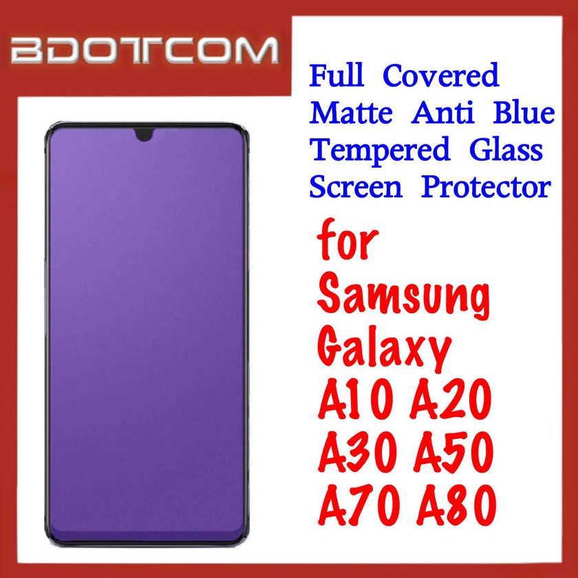 Bdotcom Full Covered Matte Anti Blue Glass Screen Protector for Samsung Galaxy A10