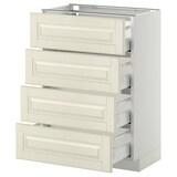 METOD / MAXIMERA Base cab 4 frnts/4 drawers, white/Bodbyn off-white, 60x37 cm - IKEA