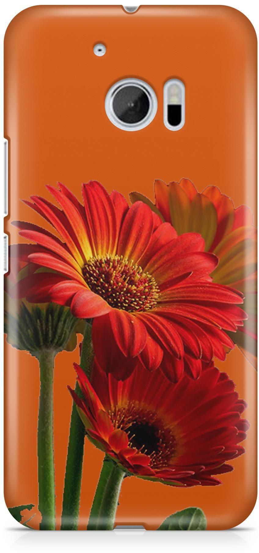 Red Burning Flower Phone Case Cover for HTC M10