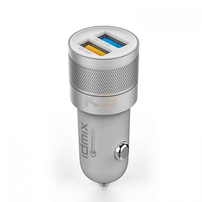IDMIX C06S QC2.0 Quick Car Charger Dual USB Output Intelligent Recognition Silver