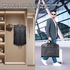 KEYSJEFF Garment Bag for Travel and Business Trip, Suit Bag Carry Gowns, Dresses, Suits Garment Bag Waterproof Oxford Canvas and Leather Material Hanging Suit Luggage Bag for Men Women