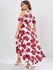 Plus Size Guipure Lace Panel Lace-up Floral Ruffle Cold Shoulder Maxi Dress - 4x | Us 26-28