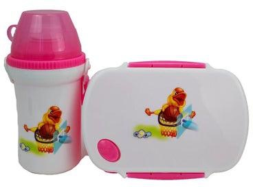 Lunch Box With Water Bottle Pink Combo Kitchen & Dining Storage & Organization Lunch Box