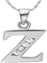 Z Letter Platinum Plated Necklace with Austrian crystals